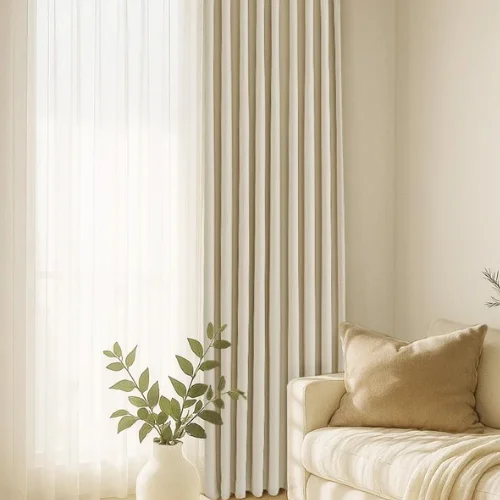 Seren Chenille White Curtains